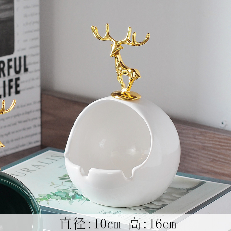 Little White Deer HeadXiaojin Deer ornaments Storage ornament originality a birthday present room desktop Porch TV cabinet wine cabinet Arts and Crafts