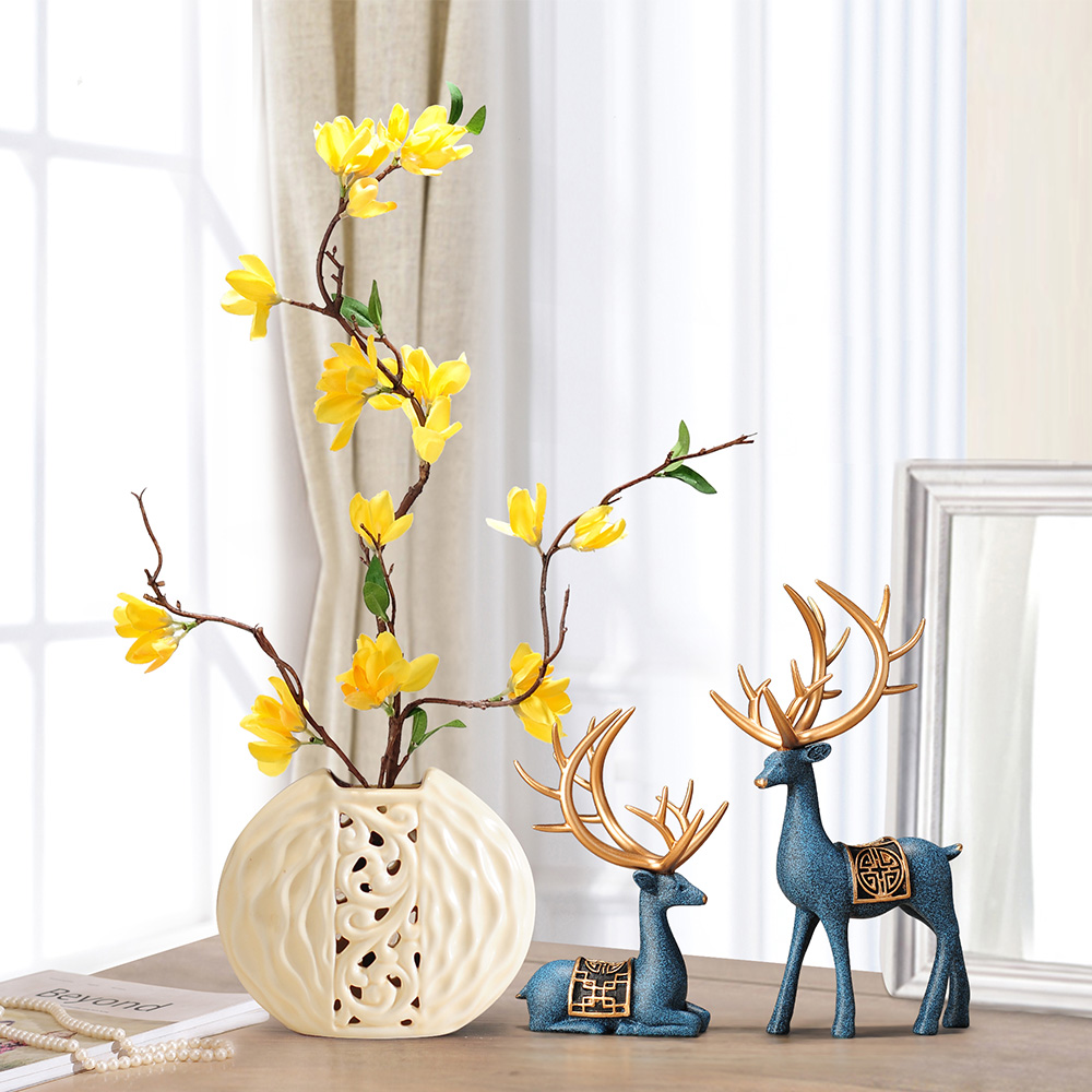 New Chinese style deer decoration decoration creative indoor vase living room bedroom bedroom crafts housewarming gifts