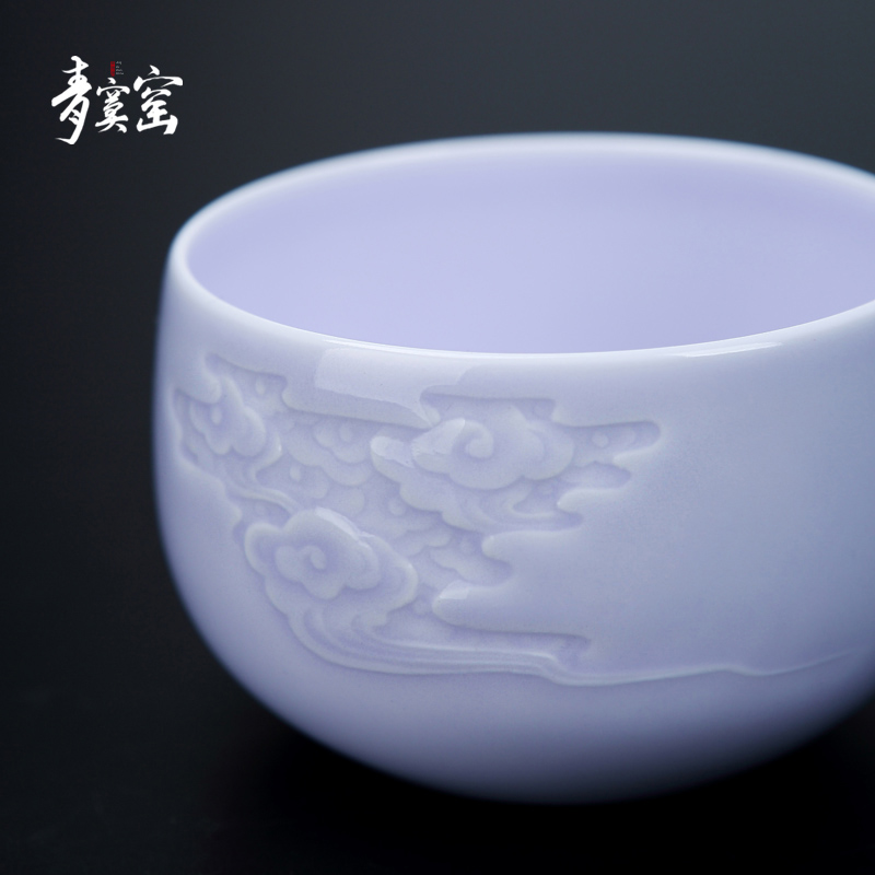 Kiln jingdezhen tea cups green obscure glass ceramic handmade master cup of large single cup sample tea cup home