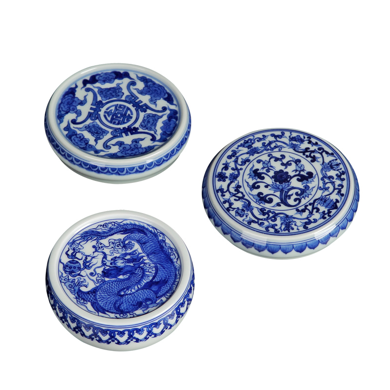 Up with jingdezhen ceramic green was hand - made porcelain cover rear cover bracket kung fu tea accessories to burn pot cup mat