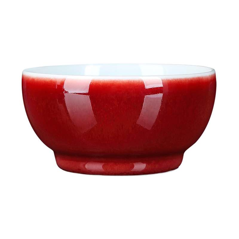 Up with green was master kung fu tea cups jingdezhen ceramic checking tea tea cup single ruby red glaze small tea cups