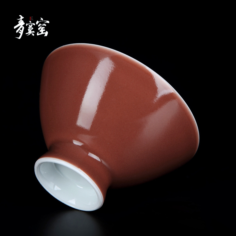 Green sample tea cup of was up with jingdezhen ceramic tea set tea bowl is pure manual master cup single cup, household