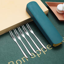 Stainless steel fruit fork set creative dessert salad fork cute small signature cake fork home childrens fruit insert
