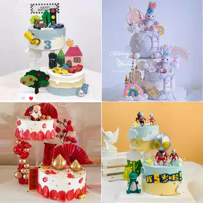 Simulation cake model 2021 new suspended double-layer net celebrity men and women fake cake shop window display decoration samples