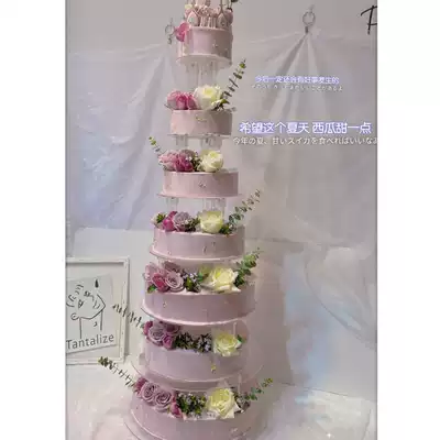 Simulation cake model 2020 new multi-layer custom wedding wedding shooting net celebrity fake cake decoration decoration