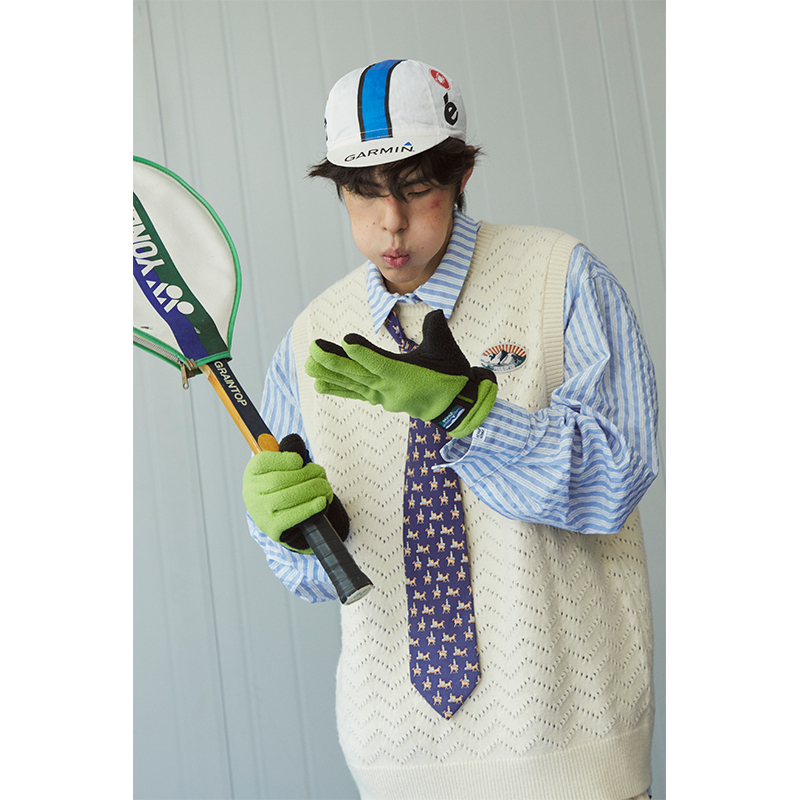 Pros by Ch Knitted Vest Men's Vest Peach Hole Knit Spring and Autumn Couple Sweater Trendy Versatile Vest Sleeveless Jacket