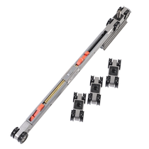 Aluminum frame split linkage synchronous sliding door sliding track silent buffer kitchen solid wood sliding door hanging wheel guide rail accessories