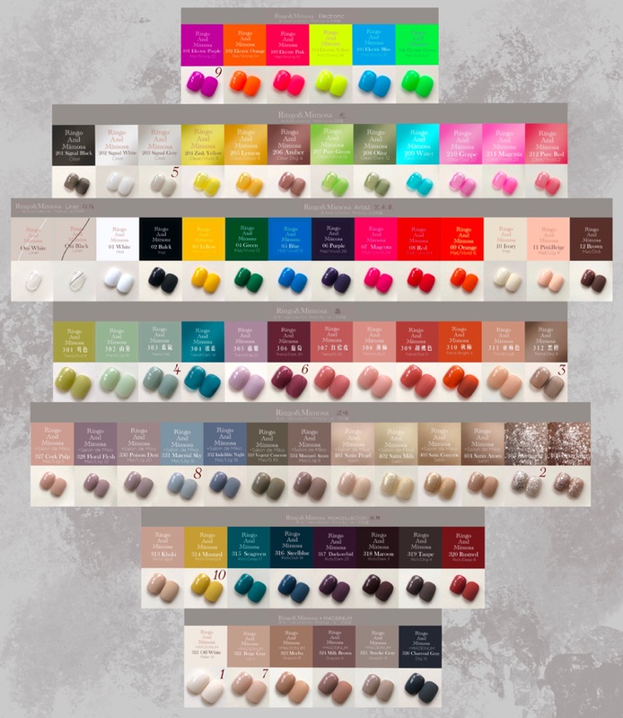 Ringo and Mimosa Rm Full Set of Color Series Japanese-Style Canned Phototherapy Gel Autumn and Winter New Color Nail Polish Gel Manicure Functional Gel