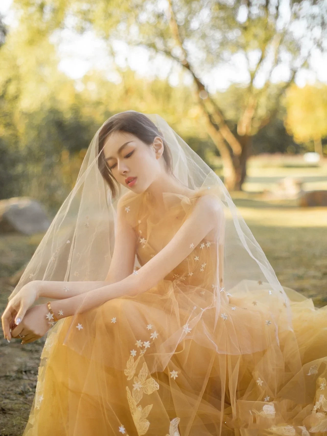 Аренда подлинного SHINEMODA [Star Twilight] Gaoding свадебного платья для снижения возраста, приветствование тостов, желтое платье для гусей