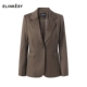 ELinkESY2020 mùa xuân và mùa hè mới châu Âu và Mỹ ánh sáng sang trọng phụ nữ một nút áo khoác dài tay áo khoác nữ - Business Suit