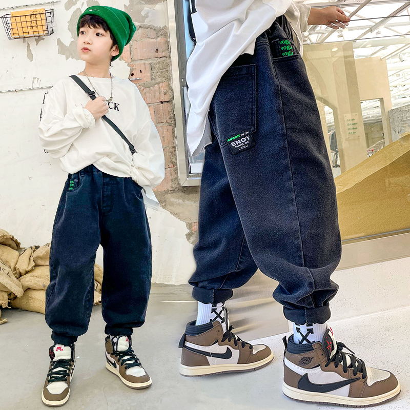 2022 autumn new boys' jeans autumn style children's long trousers autumn clothes Korean style trend foreign style