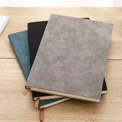 Retro Yangba leather notebook stationery soft leather business meeting work record notebook notepad college students study reading graduate school thickened simple hand account diary can be customized LOGO