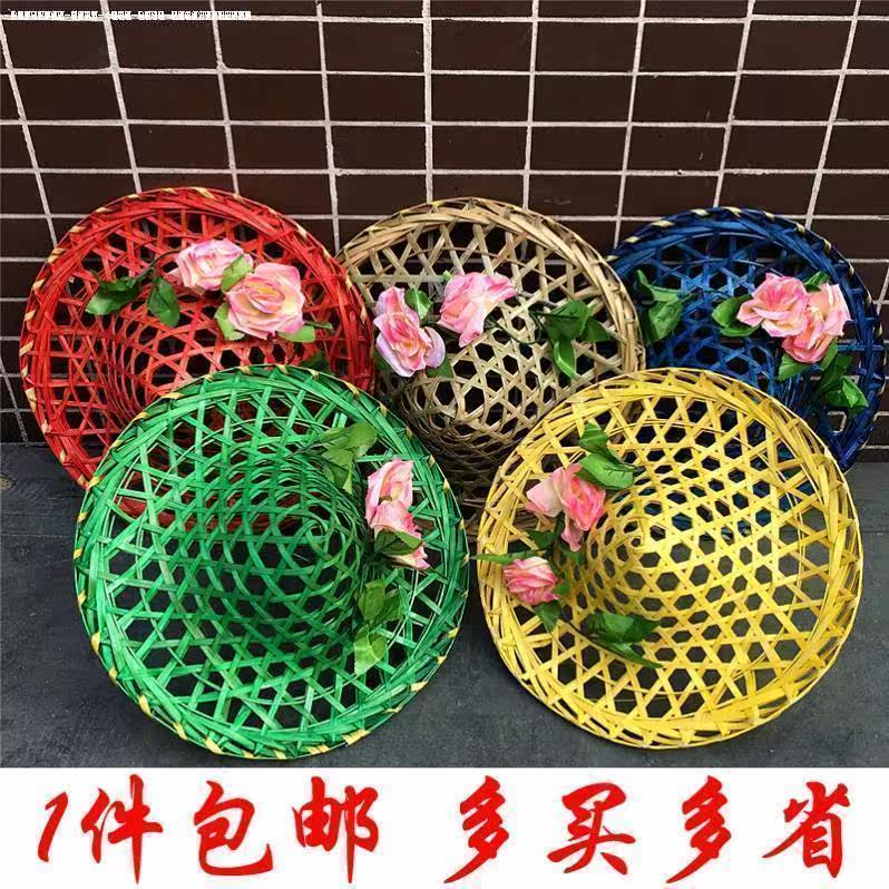Bamboo hats hollowed out to catch the sea leisure farm decorative hat kindergarten with stage performance props for Children's Day