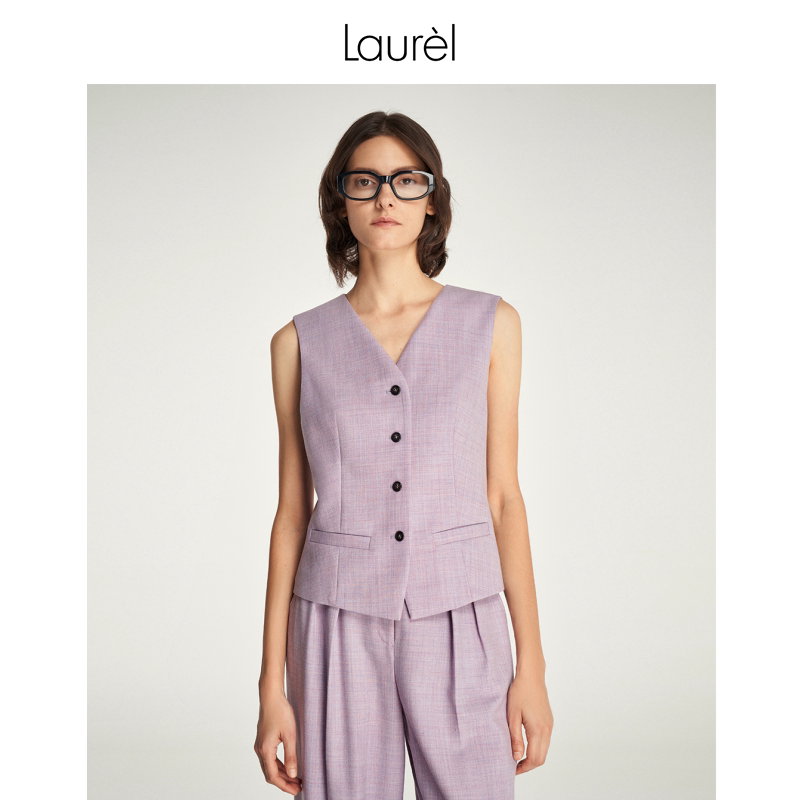 Laurel New Classic Light Fashion Box-Shaped Short Vest for Women Lwd356B00100 Laurel New Classic Light Fashion Box-Shaped Short Vest for Women Lwd356B00100