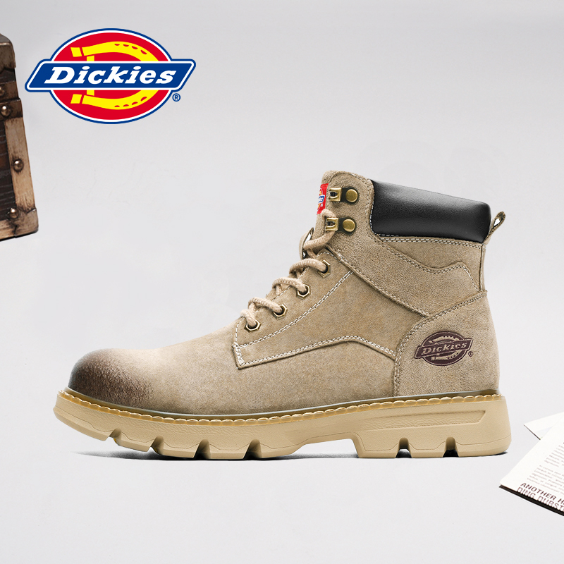 Dickies Martin boots men's winter plus velvet high tube new British style warm cotton shoes men's shoes retro tooling boots