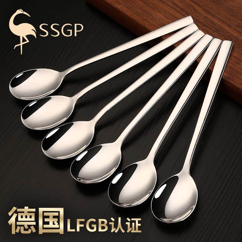 Spoon household spoon long handle Korean 304 stainless steel children's spoon to eat cute iron small spoon spoon Korea