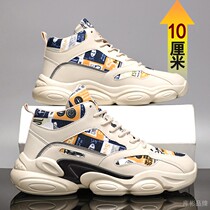 Summer high Help men heightening shoes 10cm sneakers inside heightening mens shoes Korean version casual shoes heightening board shoes cotton shoes