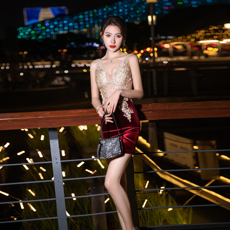 Nightclub Women's Clothing, Sexy New Summer Foot Bath Massage Sauna Technician Work Clothes, Elegant Hip-Hugging Slimming Short Skirt