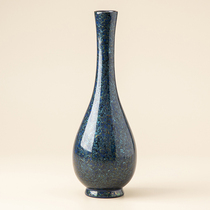 Ping An social sky water bottle Fuzhou Traditional handmade large lacquered wood tyre lacquerware Chinese pendulum fitting vase blue