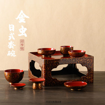 Ping An Institute Qiu Henming Golden Worm Veins Small Cutlery Nine Pieces Of Handmade Big Lacquer Fuzhou Lacquered Ware Pendulum