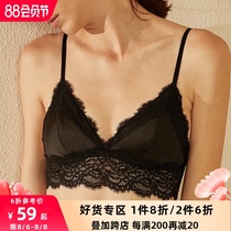 Venus blessing rimless triangle cup bra thin section small chest flat chest sexy incognito lace French underwear women