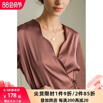 Venus blessing nightgown female bathrobe thin sexy bridal morning gown Deep v French temperament elegant pajama skirt spring