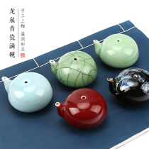 Immortal Pavilion Ceramic inkstone drop drop antique small water drop inkstone grinding ink strip ink hand celadon water injection Jingdezhen water storage utensils four treasures Calligraphy traditional Chinese painting supplies