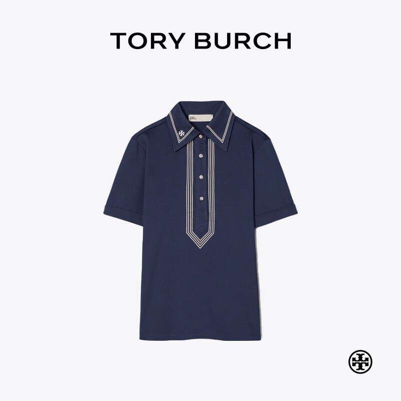 TORY BURCH 汤丽柏琦高尔夫短袖POLO衫：挥杆也要时尚，运动也能优雅