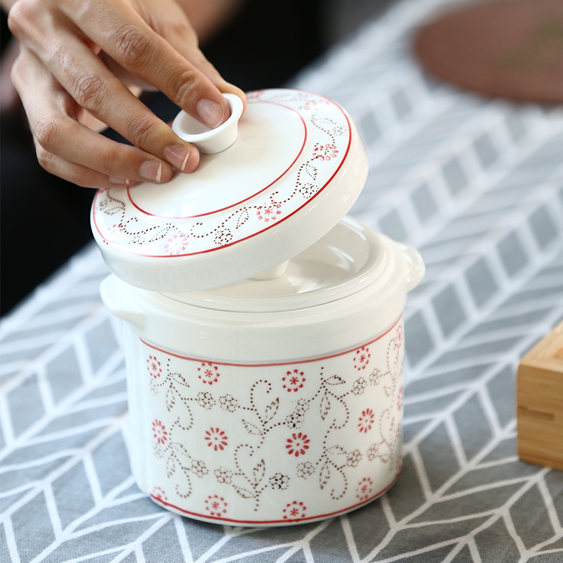 Er letter mini ceramic pot stewed bird 's nest soup pot hose insulation cover bladder steaming cup stew soup pot stew soup cup