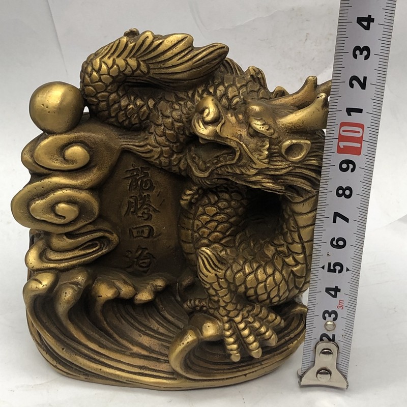 Antique miscellaneous collection Antique Qianlong year-made Chinese dragon Dragon purchase four sea ornaments Home decoration ornaments