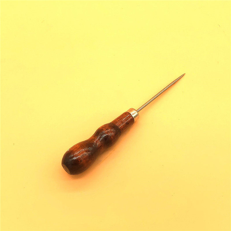 Thousands pass single gourd double gourd thousand pass DIY hand-made cone needle punching wooden handle awl steel needle color awl