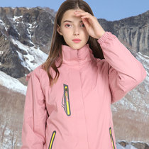 Walksenqi charge womens three-in-one detachable two-piece set of Tide brand Korea plus velvet thickened autumn and winter jacket