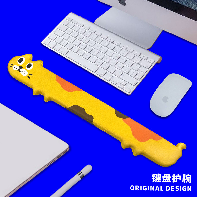 Cute cat memory cotton keyboard pad Hand holder Silicone wrist mouse pad Female oversized gaming desktop office wrist pad