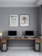 Loft solid wood desktop office computer desk with drawer cabinet integrated simple retro home double writing desk