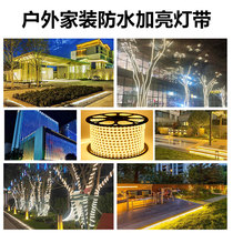 LED light with super bright outdoor waterproof engineering atmosphere light outdoor light strip warm light 100 m Living room ceiling lamp with strip