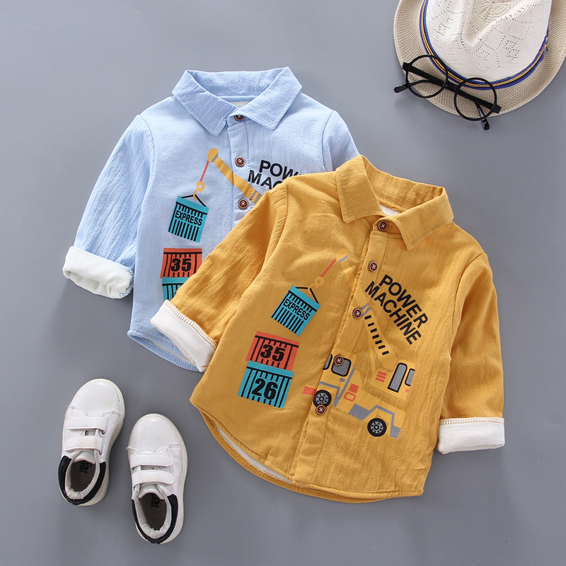 Baby Shirt Long Sleeve Cotton 2019 New Boy Spring and Autumn Shirt Children's Han Gas Top