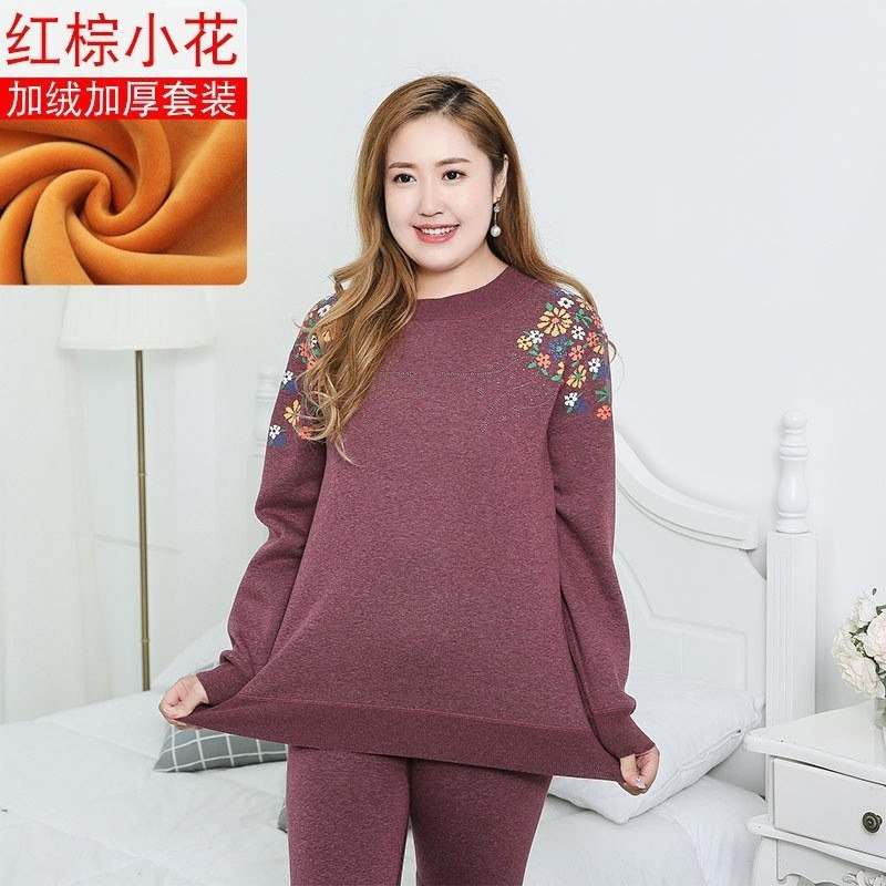 phụ nữ đồ lót ấm áp cộng với nhung kích thước lớn XXXXL dầy cộng với mã cũ quần áo mùa thu mùa thu quần quần mùa thu nhiệt độ theconstant chất béo.