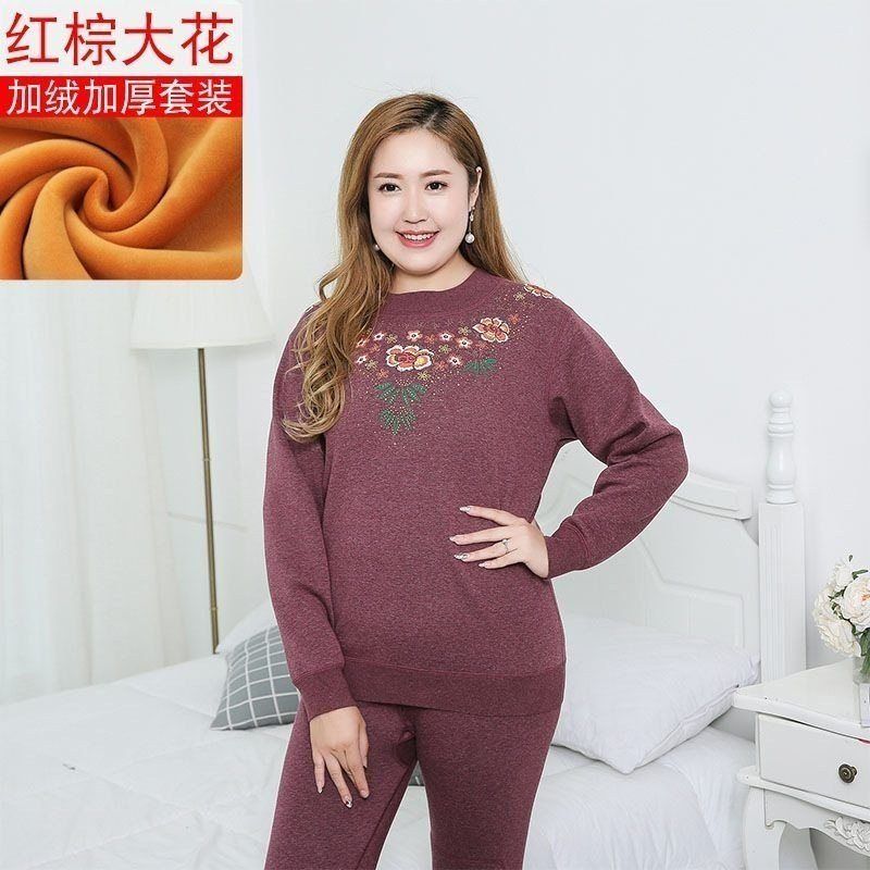 phụ nữ đồ lót ấm áp cộng với nhung kích thước lớn XXXXL dầy cộng với mã cũ quần áo mùa thu mùa thu quần quần mùa thu nhiệt độ theconstant chất béo.