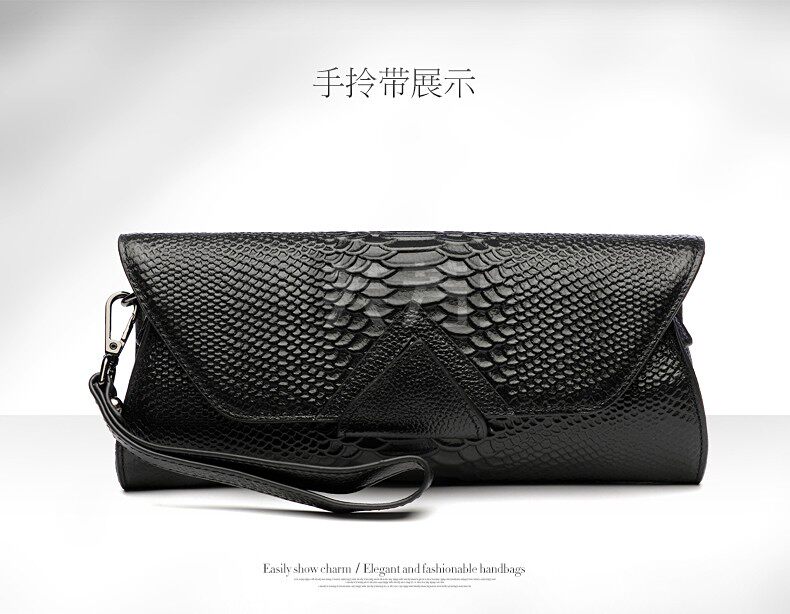 Клатч 真皮商务手拿包时尚潮流单肩斜挎包头层牛皮女士钱包新款气质手包