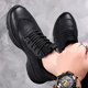 Men's Shoes Winter Fleece-Lined 2025 New Casual Shoes Men's Black Leather Shoes Men's Genuine Leather Height-Increasing Sneakers