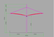 CAD drawings of 5-meter wide membrane structure bicycle shed parking garage design