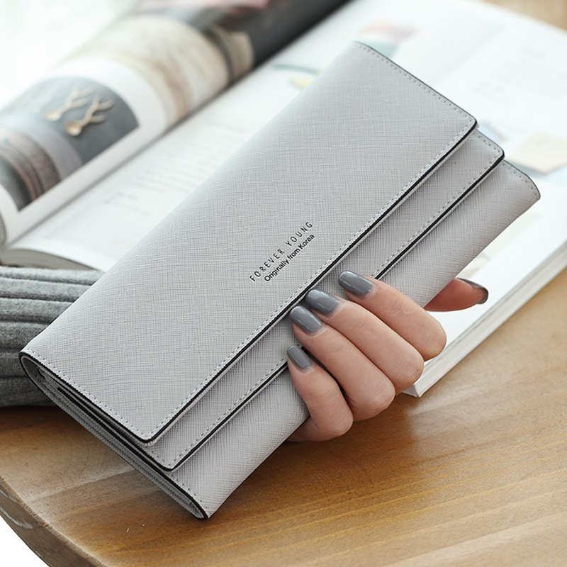 Where the element wallet female long version of the Cross pattern three fold simple Joker atmosphere multifunctional fashion retro European and American money clips