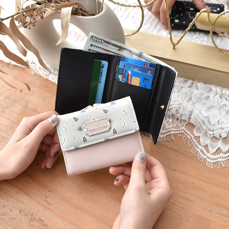 Where elements 2021 New Fashion fresh and cute simple color wallet women short tide students coin wallet wallet wallet