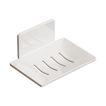 White bathroom soap dish creative drain space aluminum punch-free soap dish bathroom shelf wall-mounted