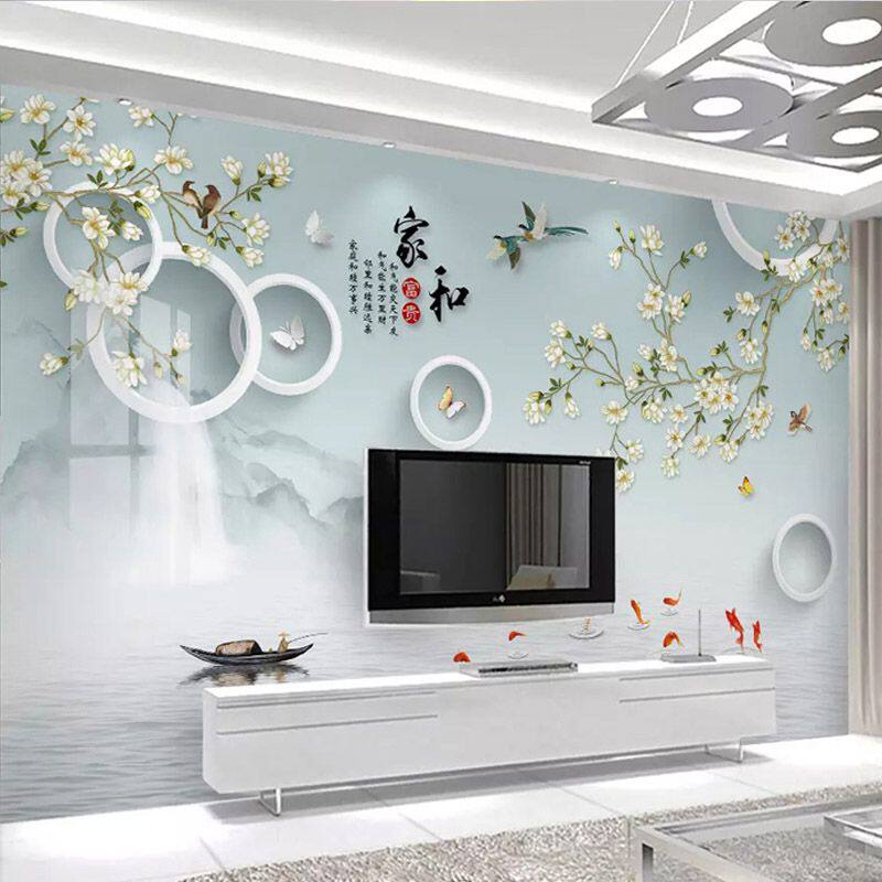 8d WOOD-WOOD FIBERBOARD PAINTING SEAMLESS SPLICING QUICK-FITTING PROTECTIVE WALL 3D NEW CHINESE HOME AND INTEGRATED BOARD TV BACKGROUND WALL