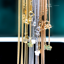 18K Gold Japan Imported Corn Chain Adjustable Sweater Necklace Lantern Chain Corn Popcorn Chain Rose Gold K White