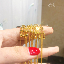 18K Gold Necklace Adjustable Chopin Chain Italy Imported Sweater Chain K Yellow K White Rose Gold Tail Pendant with Heart