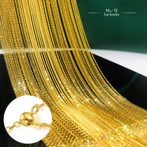 18K gold chain needle universal adjustable necklace DIY clavicle chain flash O Chopin cross chain white rose gold