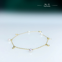 Original 18K Gold Bubble South African Real Diamond Bracelet Seawater Akoya Pearl Bracelet Cross Chain Length Adjustable