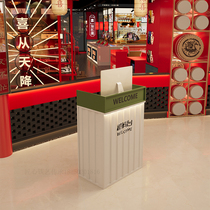 Cream style iron bar bar hot pot catering clothing store container small cashier with light welcome desk